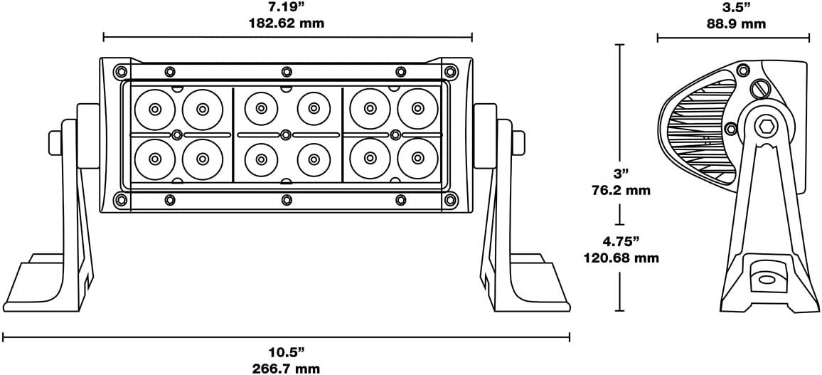 Barra Rectangular 12 Leds (spot Flood)