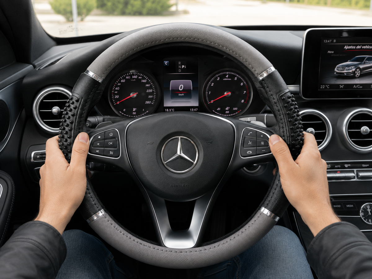 Cubrevolante Massage Negro/Marron