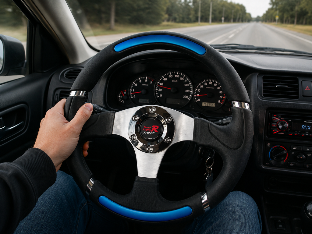 Volante Deportivo negro/azul