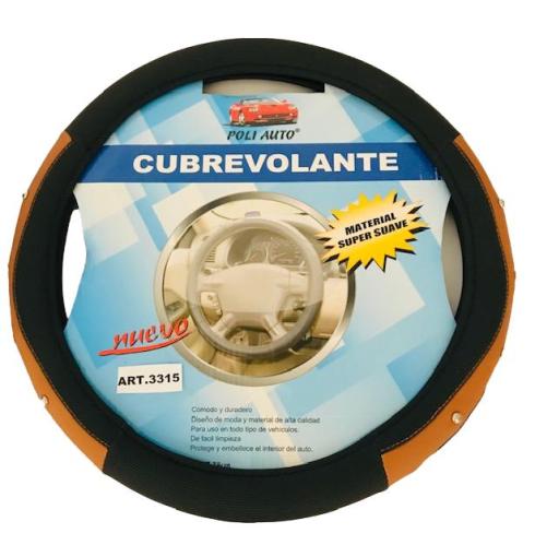 Cubrevolante con Tachas Negro/Marron