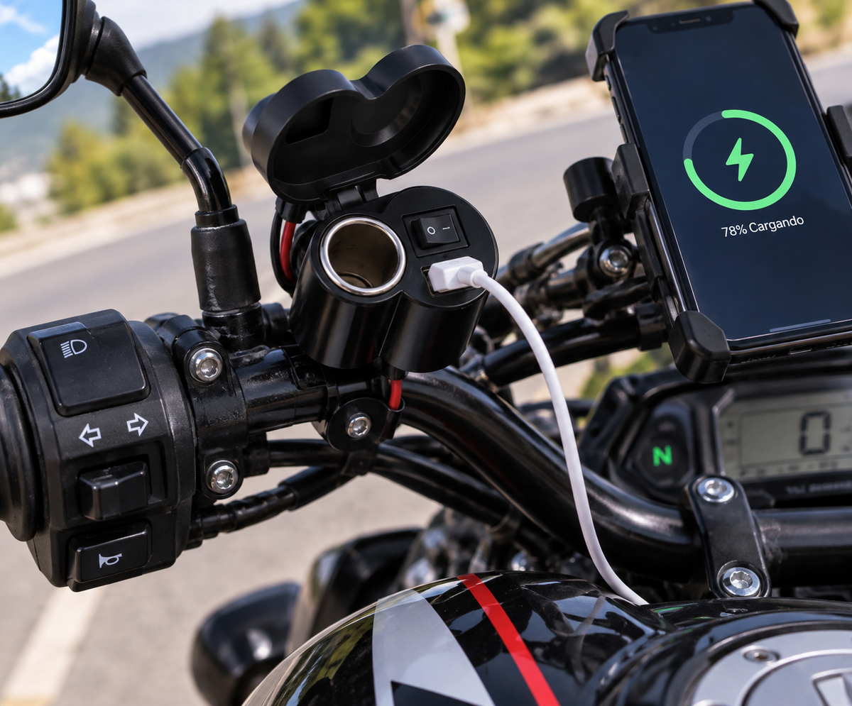 Adaptador para Moto Toma 12 V + USB