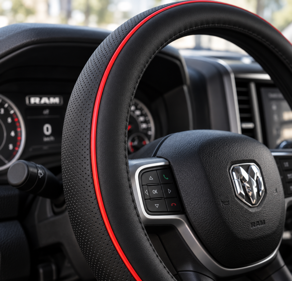 Cubrevolante con Tira Roja para Camioneta