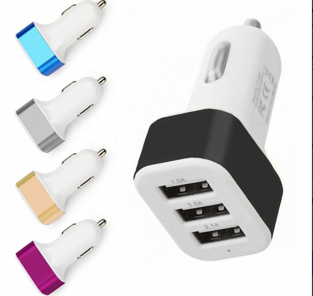 Adaptador 3 en 1 (2 USB y 2 x 12V)