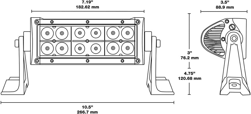 Barra Rectangular 12 Leds (spot Flood)