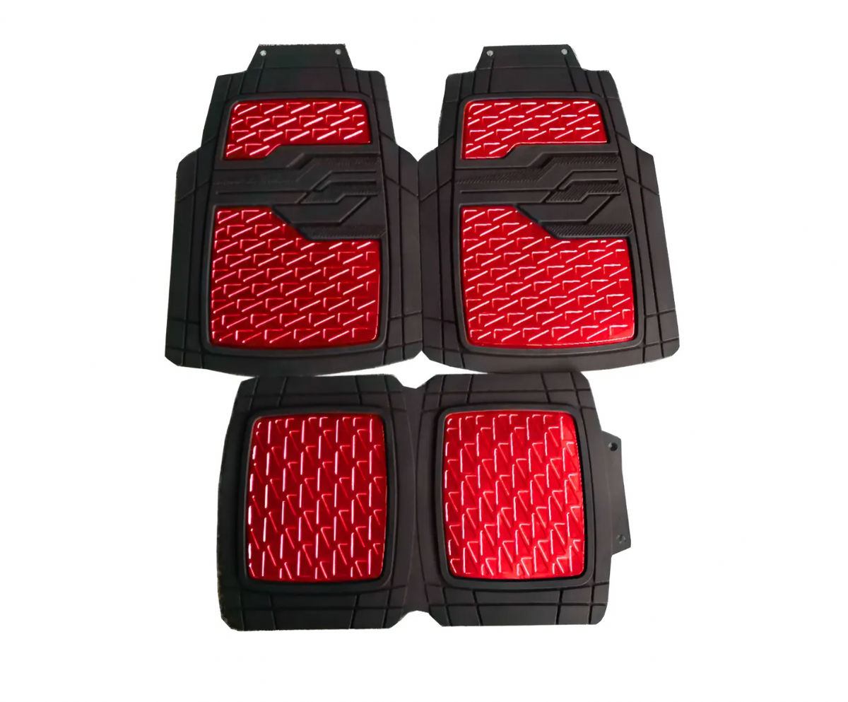 Cubrealfombra Goma 4 Pcs c/ Pad Metalizado