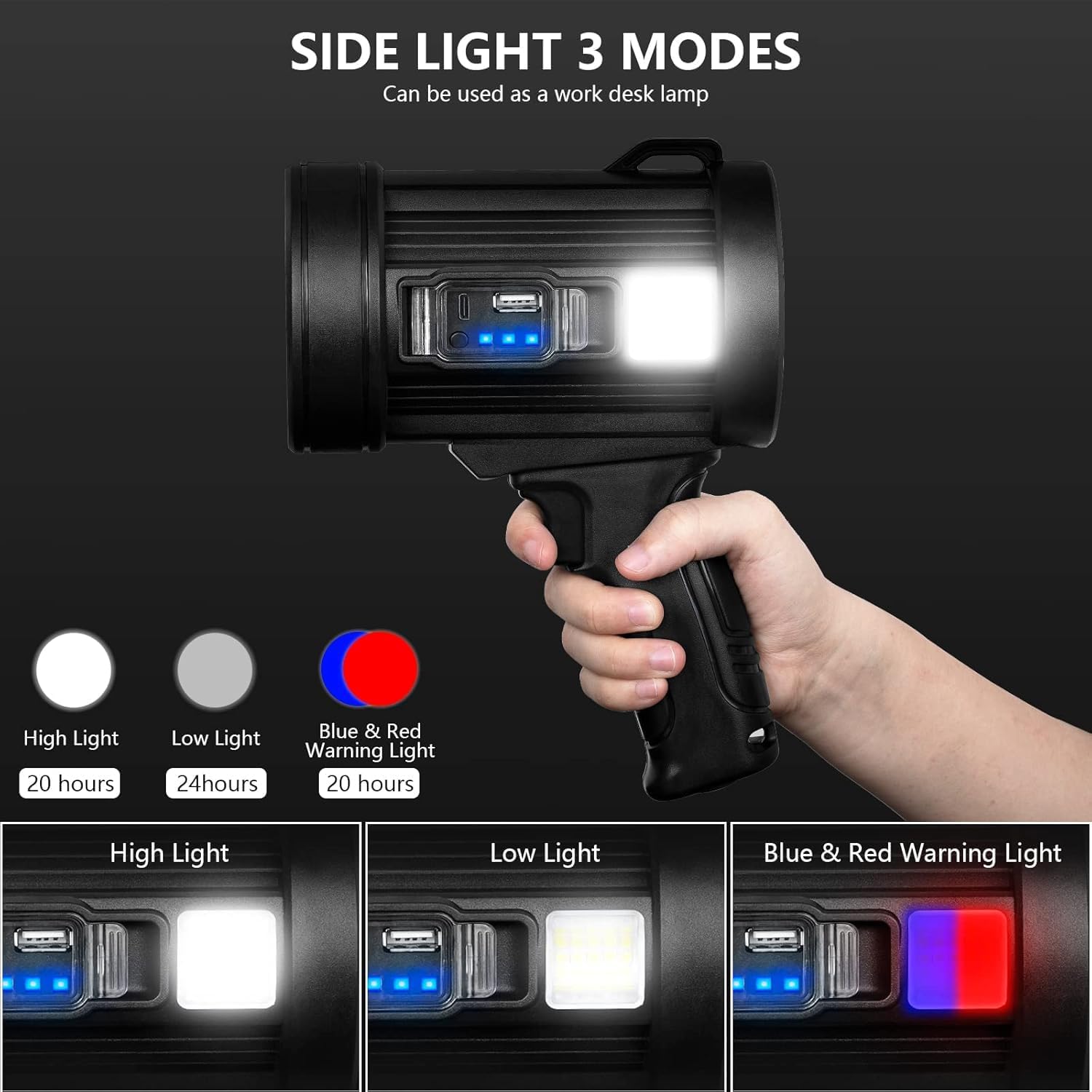 Faro Cazador LED Recargable Solar