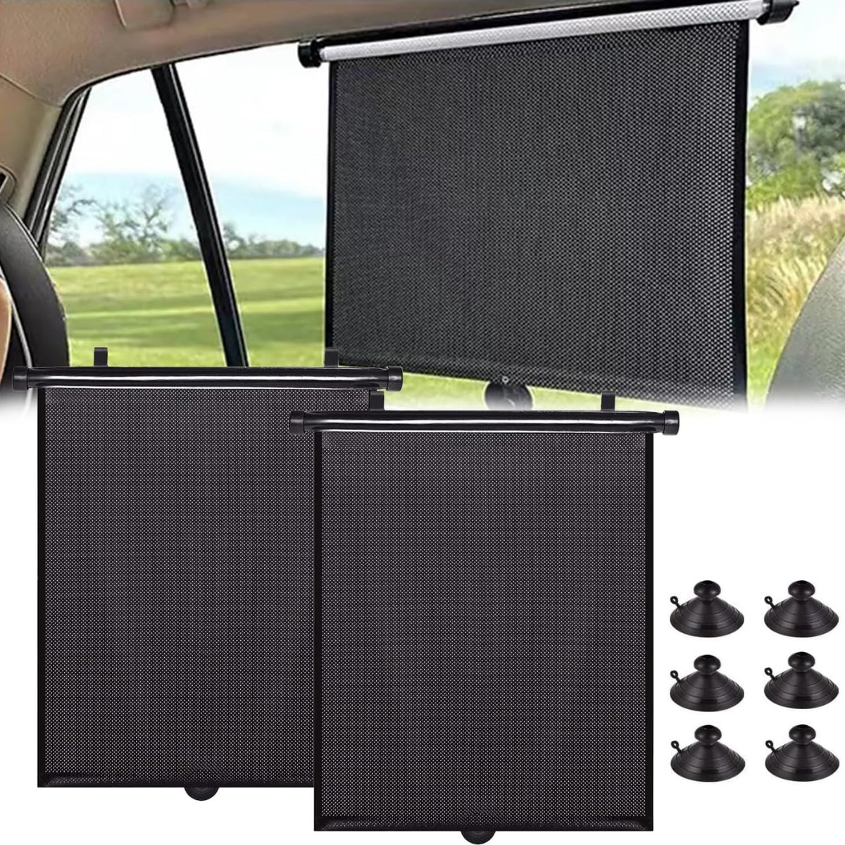 Cortina Parasol Lateral Autoenrollable- Set 2 Pcs