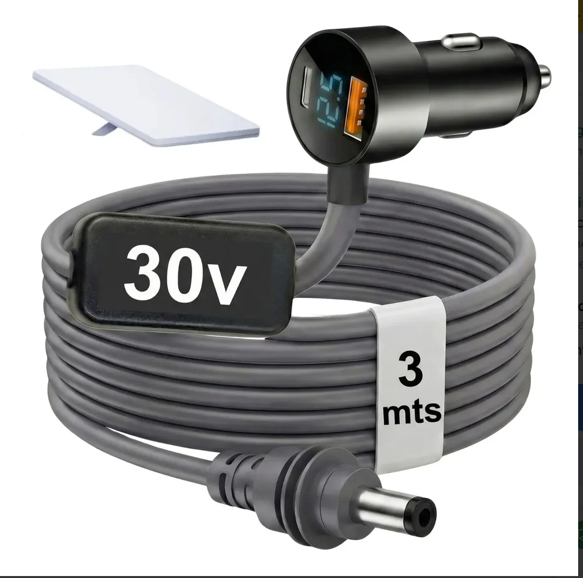 Cargador Auto 30V Display Cable 3m Starlink Mini uso 8124
