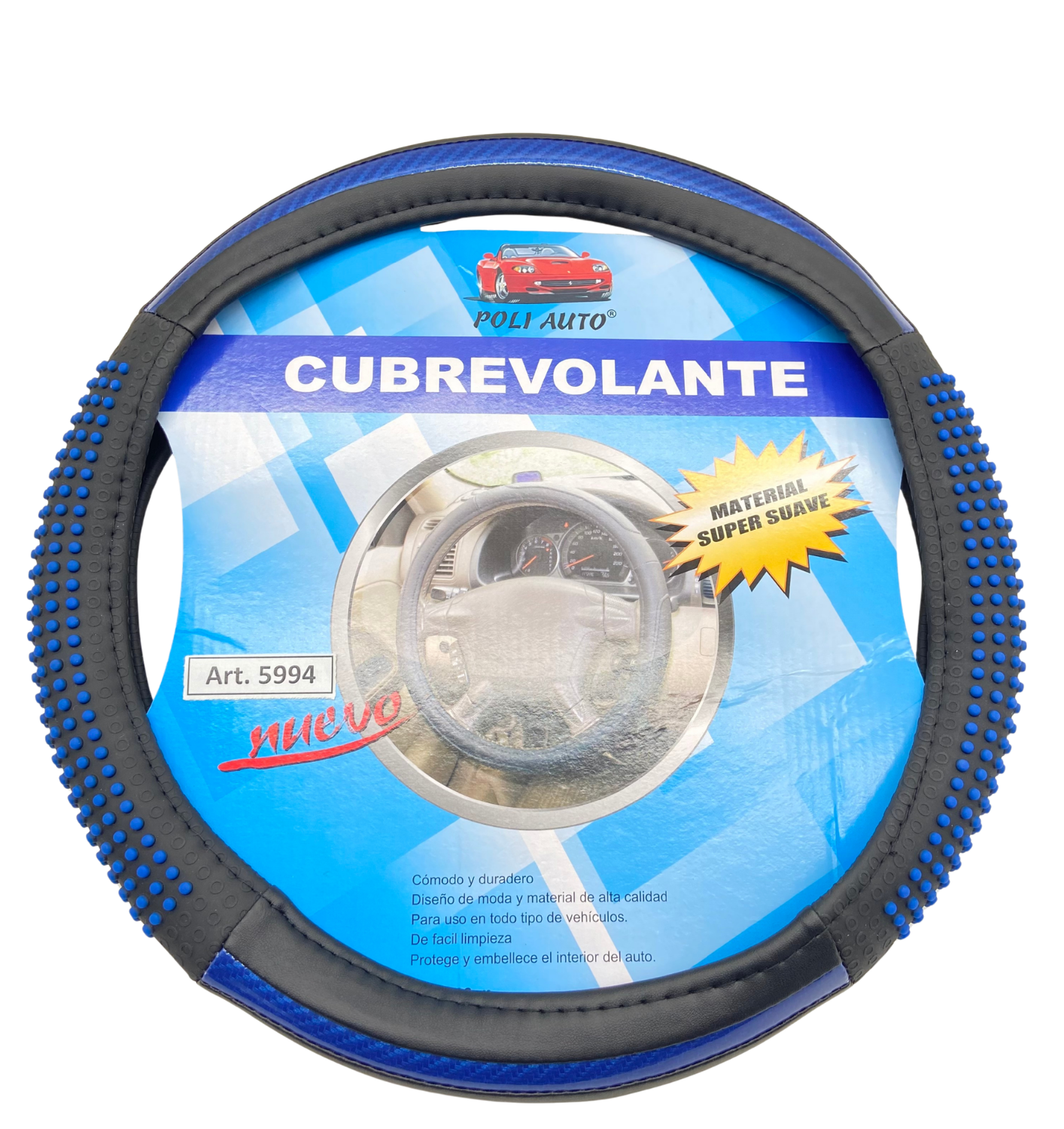 Cubrevolante Massage Punteado Azul