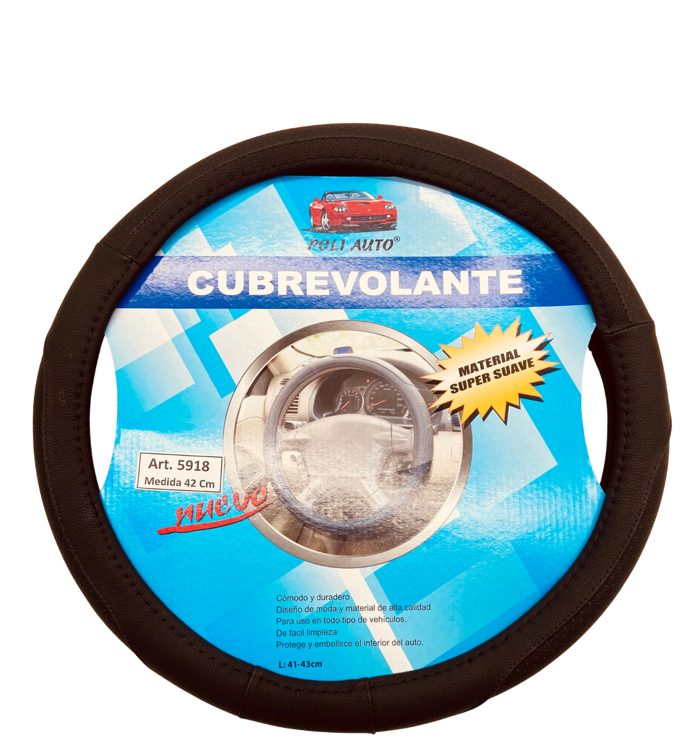 Cubrevolante Punteado Negro - para Camioneta 42 cm