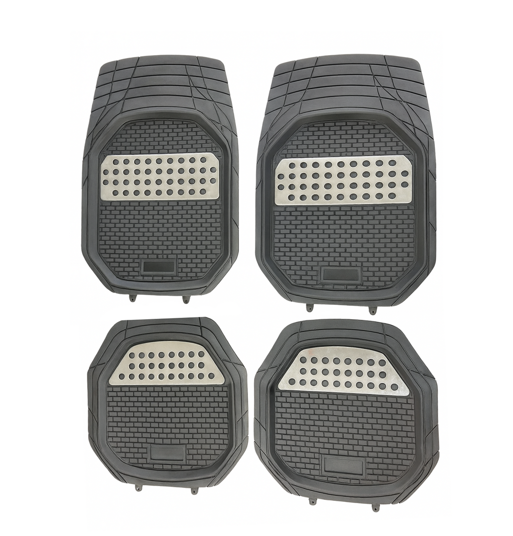 Cubrealfombra Goma 4 Pcs.antiderrame C/ Aplique Plata